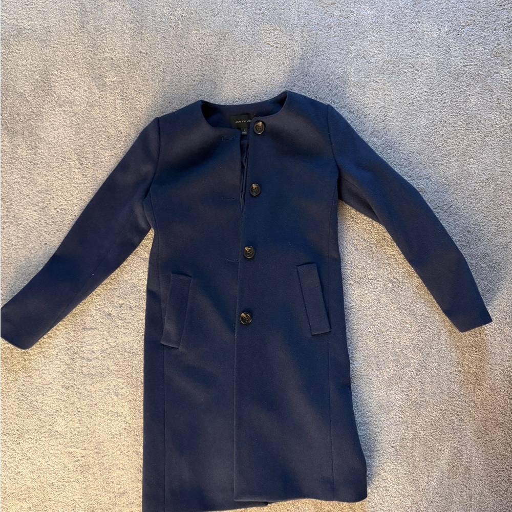 Ann Taylor Navy Button-Up Coat